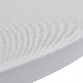 Faţă de masă pentru mese înalte Ø 70 cm Alb Elasticizată 2 buc - Img 4