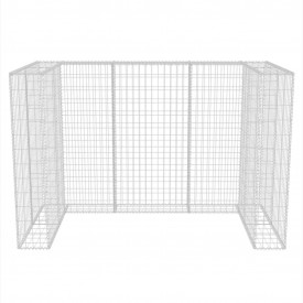 Gabion dublu înconjurător pubelă, oțel, 180 x 100 x 120 cm - Img 6
