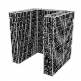 Gabion single înconjurător pubelă, oțel, 110 x 100 x 120 cm - Img 5