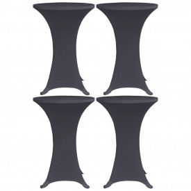 Husă de masă elastică, 4 buc., antracit, 70 cm