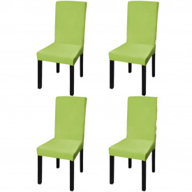 Husă elastică dreaptă pentru scaun, verde, 4 buc. - Img 1