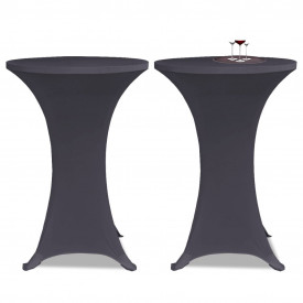 Husă elastică pentru masă, 80 cm, antracit, 2 buc.