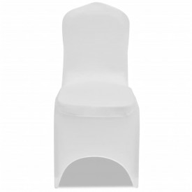 Husă pentru Scaun Elasticizată Alb 6 buc - Img 3