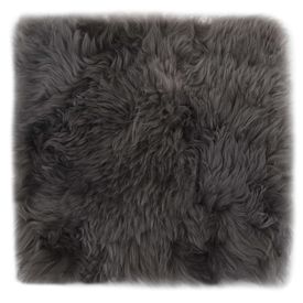 Învelișuri scaun 2 buc. gri deschis piele oaie naturală 40x40cm - Img 2