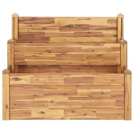 Jardinieră de grădină, 2 niveluri, 110x75x84 cm, lemn de acacia - Img 2