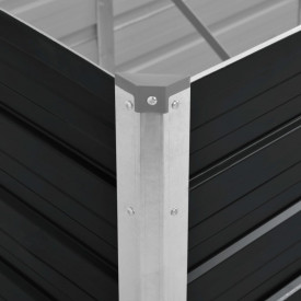 Jardinieră de grădină, antracit, 320x80x77 cm, oțel galvanizat - Img 6