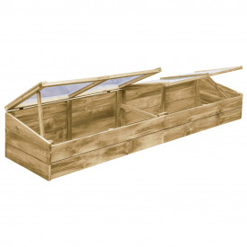 Jardinieră de grădină cu acoperiș, lemn de pin FSC 200x50x35 cm - Img 3
