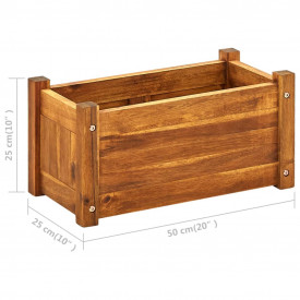 Jardinieră de grădină din lemn de acacia 50 x 25 x 25 cm - Img 6