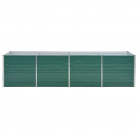 Jardinieră de grădină, oțel galvanizat, 320 x 80 x 77 cm, verde - Img 3