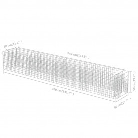 Jardinieră gabion, oțel galvanizat, 360 x 50 x 50 cm - Img 8