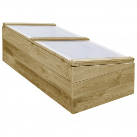 Jardinieră grădină cu acoperiș, lemn pin FSC, 100 x 50 x 35 cm - Img 3