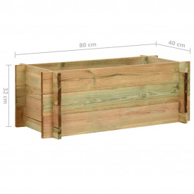 Jardinieră grădină legume și flori, lemn de pin tratat, 80 cm - Img 5