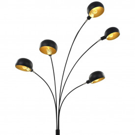 Lampă de podea, negru și auriu, 200 cm, 5 x E14 - Img 5