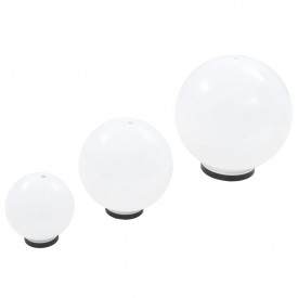 Lămpi bol cu LED 3 buc., sferice, 20/30/40 cm, PMMA - Img 6