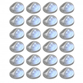 Lămpi solare de perete exterior 24 buc. argintiu rotund LED - Img 1