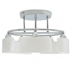 Lustră cu abajururi din sticlă elipsoide, 5 becuri E14, 200 W - Img 3