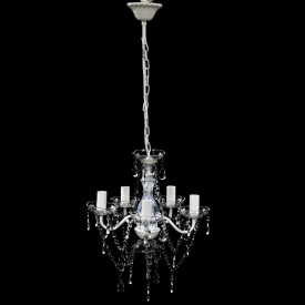 Lustră transparentă de cristal artificial cu 5 becuri - Img 2