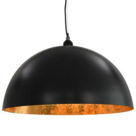 Lustre, 2 buc., negru și auriu, 50 cm, semisferic, E27 - Img 6