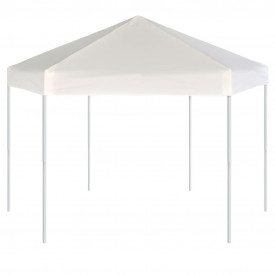 Marchiză pliabilă hexagonală, 6 pereți, 3,6 x 3,1 m, alb crem - Img 4