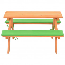 Masă cu bănci pentru picnic copii 89x79x50cm lemn masiv brad - Img 3