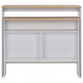 Masă de bar cu 2 blaturi, alb, 130x40x120 cm - Img 4