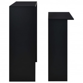 Masă de bar cu 2 blaturi, negru, 130x40x120 cm - Img 6