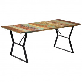Masă de bucătărie, 180 x 90 x 76 cm, lemn masiv reciclat - Img 8