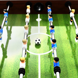 Masă de fotbal, MDF și oțel, 140 x 74,5 x 87,5 cm, maro - Img 5