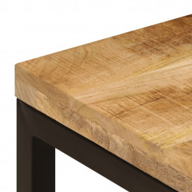 Măsuță de cafea 110x50x35 cm lemn masiv de mango și oțel - Img 6