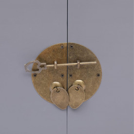 Noptieră, gri, 38 x 28 x 52 cm, lemn de paulownia - Img 6