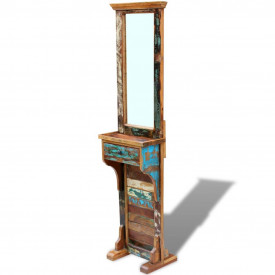 Oglindă pentru hol, lemn reciclat solid, 47 x 23 x 180 cm - Img 2