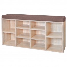 Organizator pantofi tip bancă cu 10 compartimente, culoare stejar - Img 2
