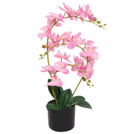Orhidee artificială cu ghiveci, 65 cm, roz