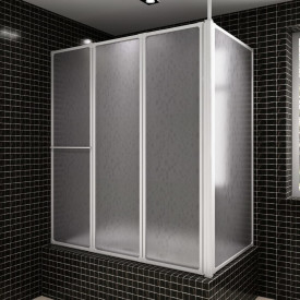 Panou separeu pentru baie 70 x 120 x 140 cm Formă L Pliabil în 4