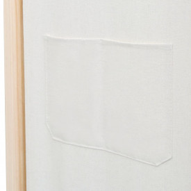 Paravan cameră, 6 panouri, crem, 240x170 x4 cm, material textil - Img 7