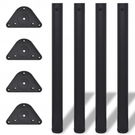 Picioare de masă cu înălțime reglabilă, 4 buc, 710 mm, negru - Img 1