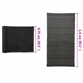 Plasă protecție vizuală, negru, 1,5 x 25 m, HDPE - Img 5