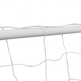 Poartă de fotbal cu plasă alb 182x61x122 cm oțel - Img 3