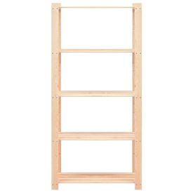 Polițe stocare 5 niveluri 2 buc. 80x38x170 cm pin masiv 250 kg - Img 3