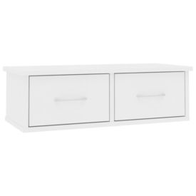 Raft de perete cu sertar, alb, 60x26x18,5 cm, PAL