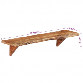 Rafturi de perete, 2 buc., 90x20x16 cm, lemn masiv de acacia - Img 5