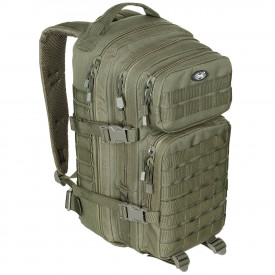 Rucsac modular Assault, 30 litri, multiple buzunare, compatibil sistem hidratare, verde MFH