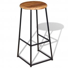 Scaun de bar din lemn de tec solid 2 buc. - Img 4