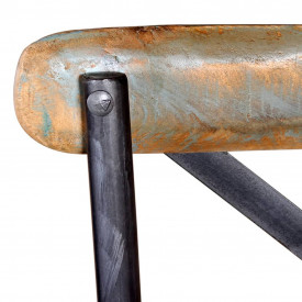 Scaun de bar din lemn masiv reciclat, 45 x 45 x 110 cm - Img 7