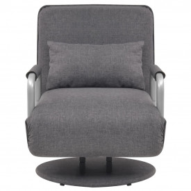 Scaun pivotant canapea extensibilă, gri închis, 60 x 75 x 80 cm - Img 3