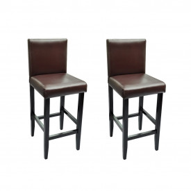 Scaune de bar 2 buc, piele artificială, maro - Img 2