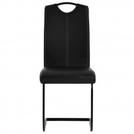 Scaune de bucătărie 4 buc piele artificială 43x55x100 cm, negru - Img 3