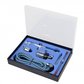 Set aerograf cu recipient din sticlă, duze de 0,2 / 0,3 / 0,5 mm - Img 2