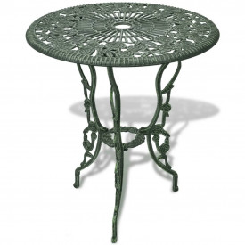 Set bistro din 3 piese, cadru din aluminiu, Verde - Img 2