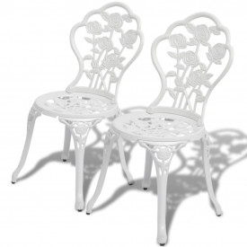 Set bistro din trei piese, mulaj din aluminiu, Alb - Img 4